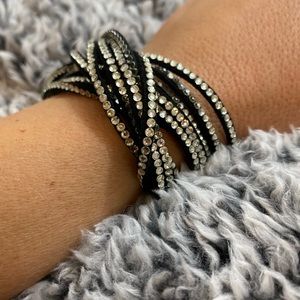 Maurices Black/Rhinestone Wrap Bracelet